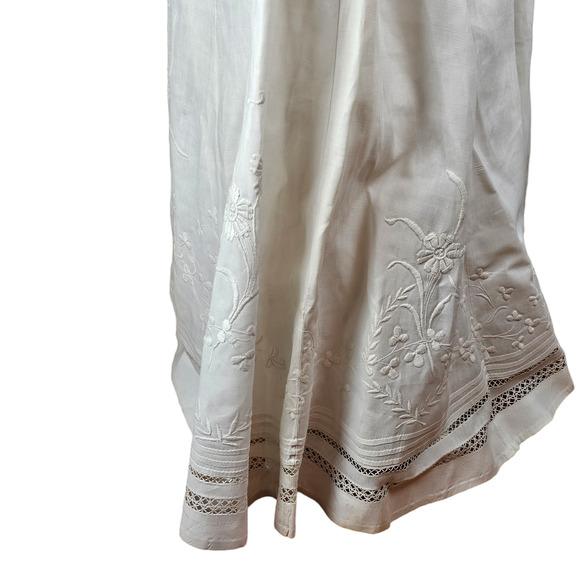 Antique c. 1905 white embroidered linen bodice skirt petticoat Volup - Picture 8 of 16